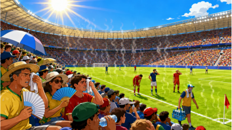 Cảnh báo rủi ro từ nắng nóng tới người hâm mộ World Cup  