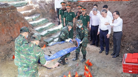 Phát hiện thêm 3 bộ hài cốt liệt sĩ tại Công viên Lê Thị Riêng 