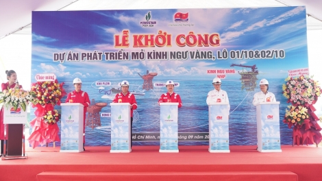 Khởi công Dự án phát triển mỏ Kình Ngư Vàng, Lô 01/10 và 02/10