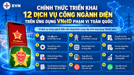 Chính thức triển khai 12 dịch vụ điện trên ứng dụng VNeID toàn quốc