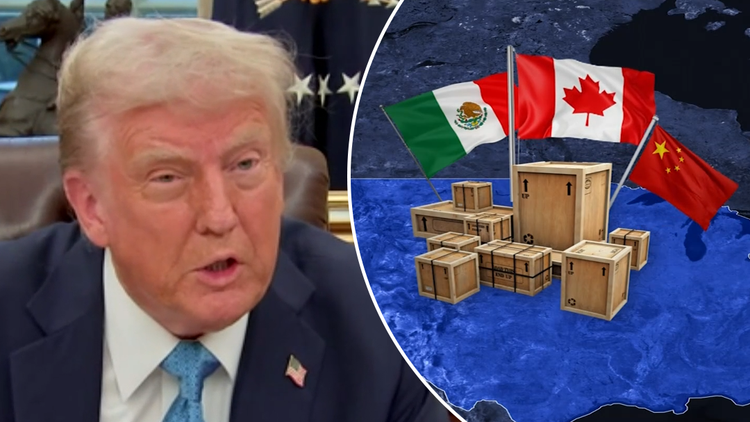 Ông Donald Trump quyết định hoãn áp thuế với Canada và Mexico (Ảnh: 9News)