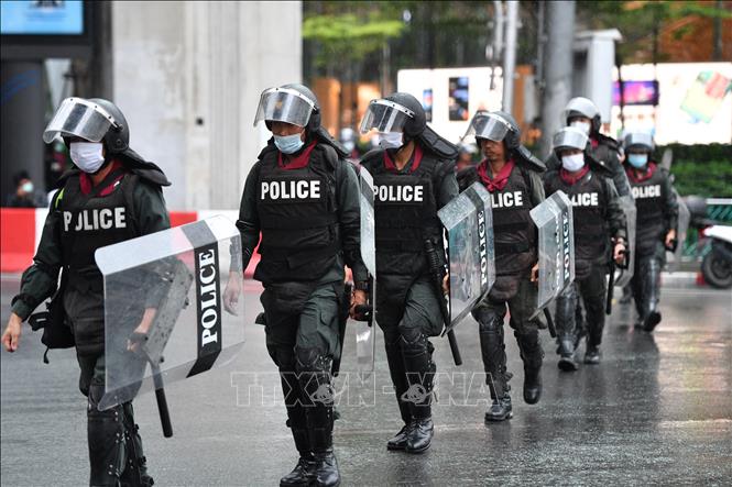 Cảnh sát được triển khai tại thủ đô Bangkok, Thái Lan. Ảnh tư liệu: AFP/TTXVN