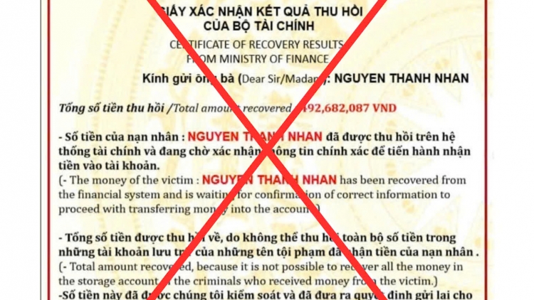 Cảnh báo giả mạo Bộ Tài chính để lừa đảo