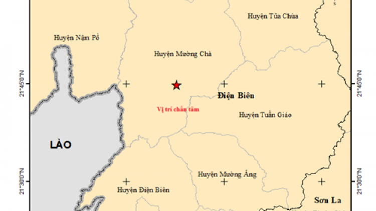 Điện Biên xảy ra động đất mạnh 5.0 độ, tâm chấn tại Mường Chà