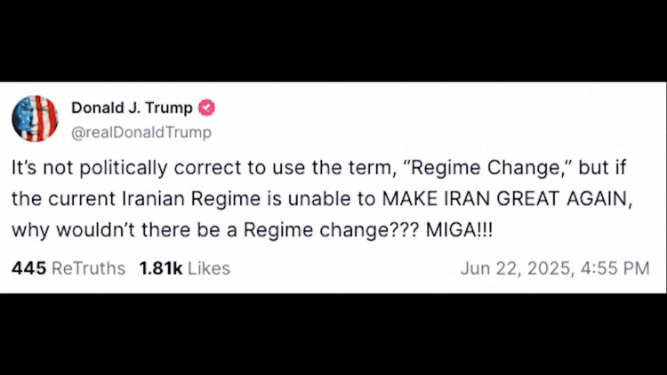 Tổng thống Trump úp mở khả năng thay đổi chế độ ở Iran