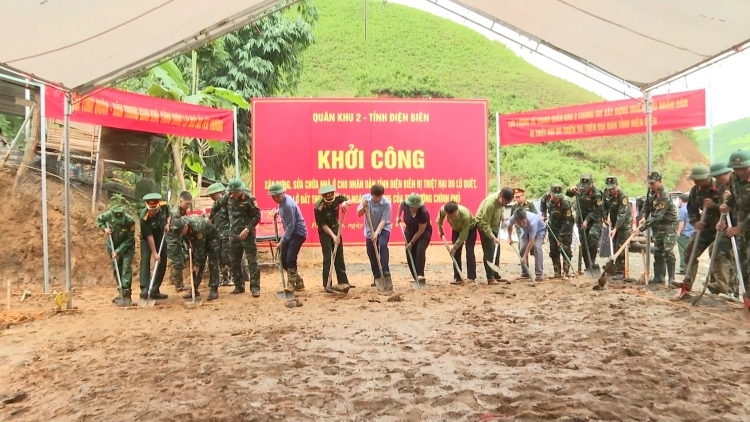 Khởi công xây dựng hơn 300 căn nhà cho người dân Điện Biên bị ảnh hưởng mưa lũ