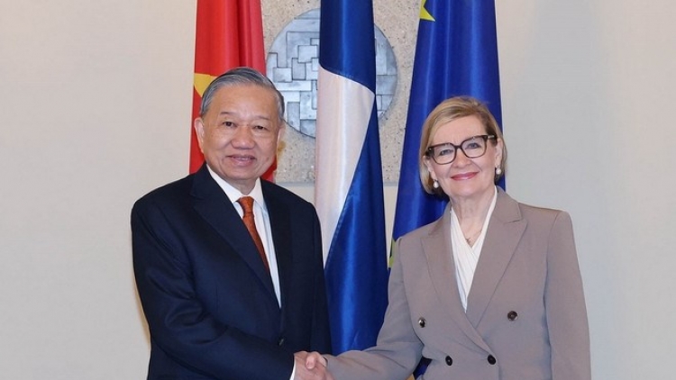 Tổng Bí thư Tô Lâm hội kiến Phó Chủ tịch thứ nhất Quốc hội Phần Lan Paula Risikko