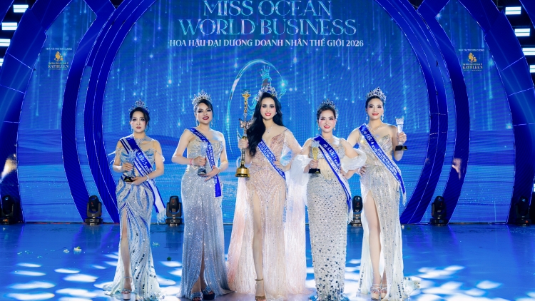 Nhà báo Vũ Thị Thanh Tâm đăng quang Hoa hậu Đại dương Doanh nhân Thế giới 2026