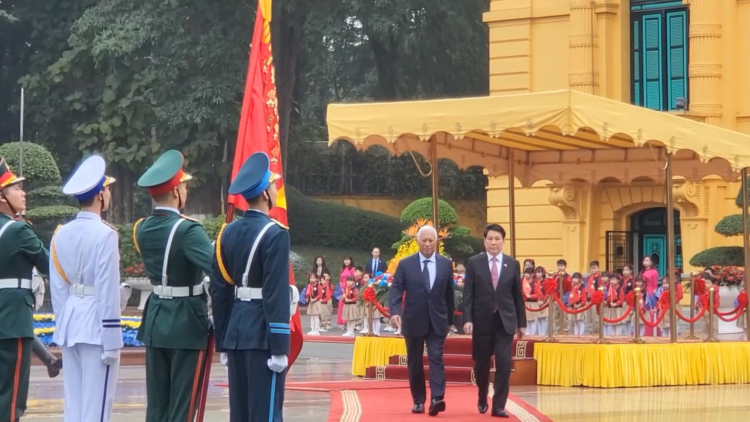 Chủ tịch nước Lương Cường chủ trì lễ đón Chủ tịch Hội đồng Châu Âu