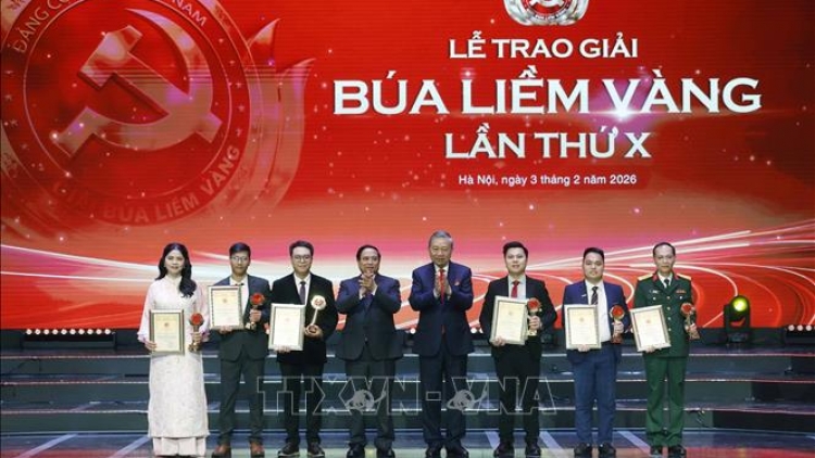 Tổng Bí thư Tô Lâm dự lễ trao Giải Búa liềm Vàng lần thứ X năm 2025