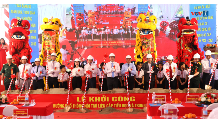 Lâm Đồng đồng loạt khởi công 3 trường học liên cấp ở biên giới