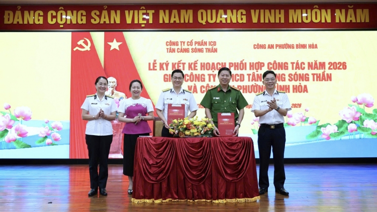 ICD Tân Cảng Sóng Thần ký kế hoạch phối hợp với Công an Phường Bình Hòa