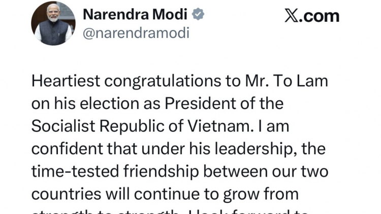 Thủ tướng Ấn Độ chúc mừng Tổng Bí thư, Chủ tịch nước Tô Lâm - Truyền thông Nam Á đưa tin đậm nét