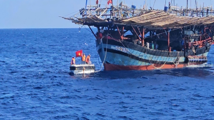 Tàu Kiểm ngư cứu kéo tàu cá cùng 36 ngư dân gặp nạn trên biển đặc khu Trường Sa