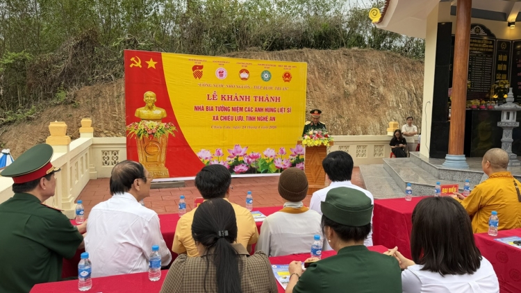 Khánh thành Nhà bia tưởng niệm các anh hùng liệt sĩ xã Chiêu Lưu, Nghệ An