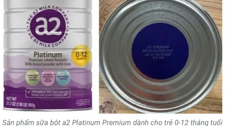 Bộ Y tế cảnh báo khẩn 3 lô sữa công thức a2 Platinum cho trẻ em có chứa độc tố