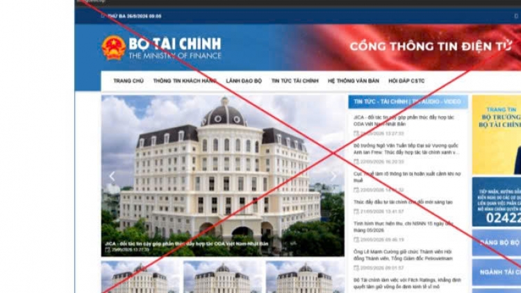 Cảnh báo lừa đảo, giả mạo Trang thông tin Bộ Tài chính trên không gian mạng