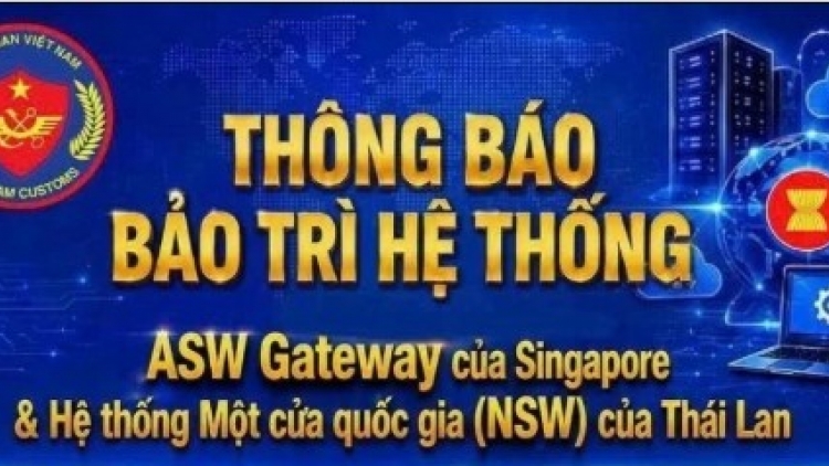 Từ 14h đến 22h hôm nay 22.08.2026 - Bảo trì hệ thống "một cửa" của Singapore và Thái Lan