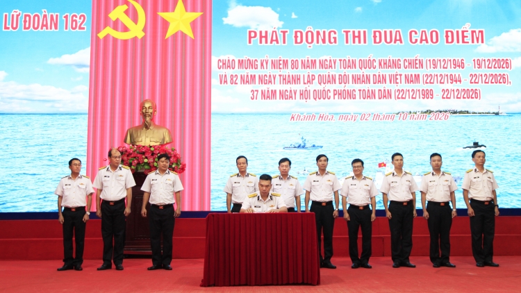 Lữ đoàn 162 phát động 80 ngày thi đua Quyết thắng, quyết tâm hoàn thành thắng lợi nhiệm vụ