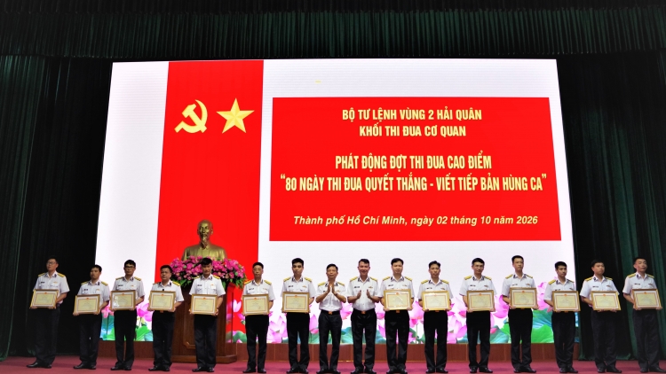 Cơ quan Vùng 2 Hải quân phát động “80 ngày thi đua Quyết thắng - Viết tiếp bản hùng ca”