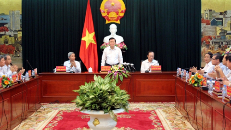Thời sự chiều ngày 22/7/2014: Chủ tịch nước Trương Tấn Sang làm việc với lãnh đạo chủ chốt thành phố Hải Phòng về tình hình kinh tế - xã hội và đảm bảo an ninh quốc phòng