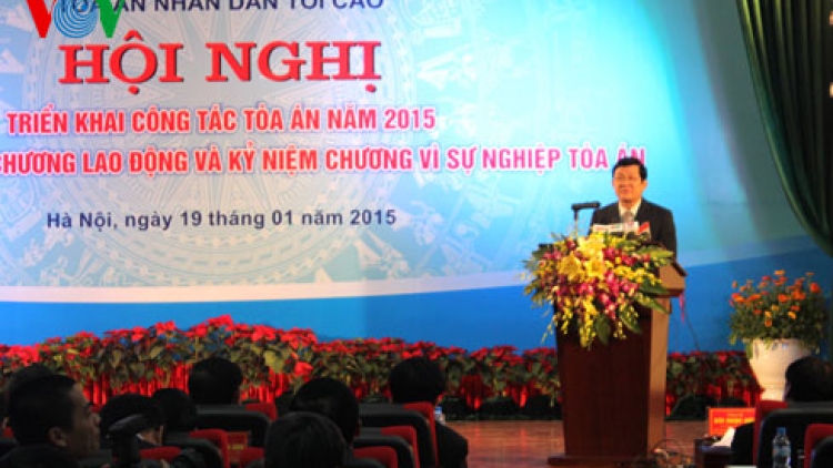 Thời sự chiều ngày 19/01/2015: Chủ tịch nước Trương Tấn Sang dự hội nghị triển khai công tác của ngành Tòa án trong năm 2015.