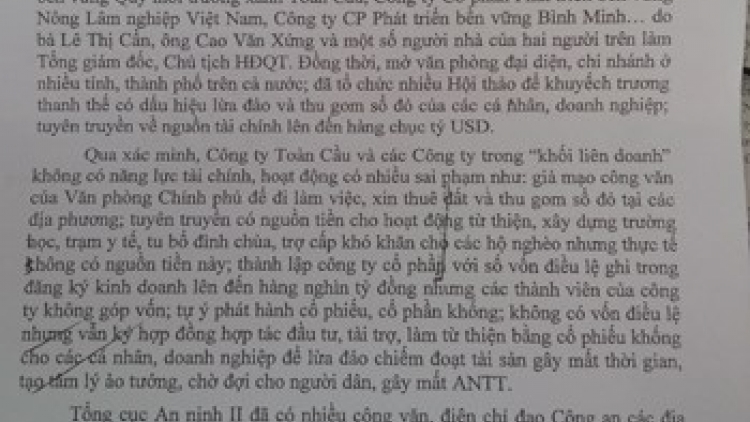 Thời sự trưa ngày 13/02/2015: Bộ Công an cảnh báo các tỉnh, thành phố tăng cường tuyên truyền không để người dân, doanh nghiệp sập bẫy lừa đảo của Công ty Rừng Toàn Cầu và khối liên doanh