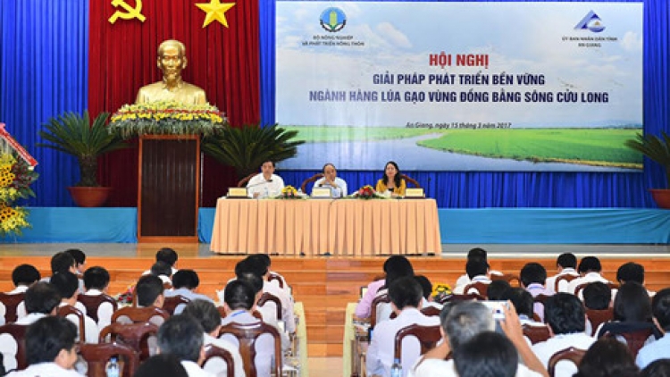 Thủ tướng Nguyễn Xuân Phúc dự Hội nghị về phát triển bền vững ngành hàng lúa gạo vùng Đồng bằng sông Cửu Long. (Thời sự trưa 15/3/2017)
