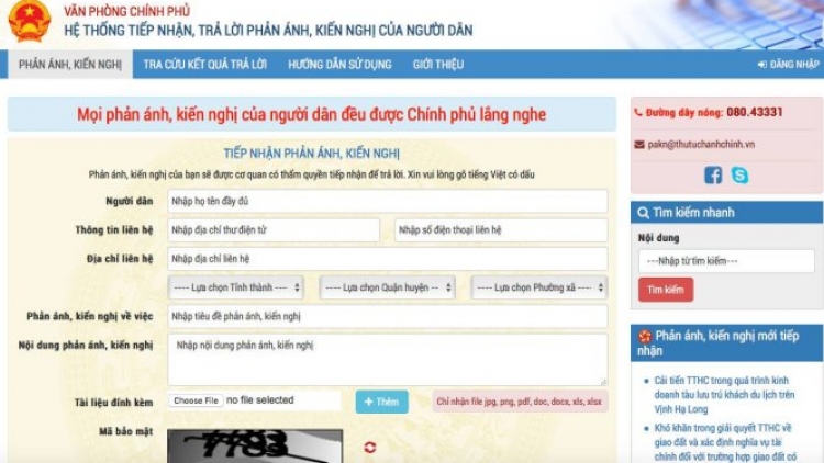 Hệ thống thông tin tương tác giữa Chính phủ với người dân chính thức được vận hành từ ngày hôm nay. (Thời sự trưa 04/4/2017)