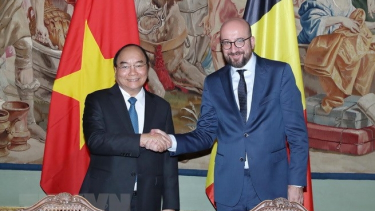 Thủ tướng Nguyễn Xuân Phúc hội đàm với Thủ tướng Charles Michel. Bỉ cam kết hỗ trợ Việt Nam để thúc đẩy ký kết Hiệp định thương mại tự do Việt Nam-EU (Thời sự chiều 17/10/2018)
