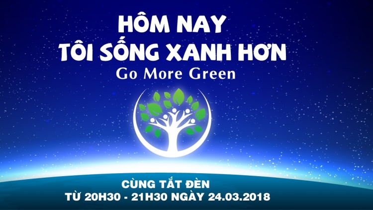 Chiến dịch Giờ trái đất 2018 với thông điệp “Hôm nay tôi sống xanh hơn” (23/3/2018)