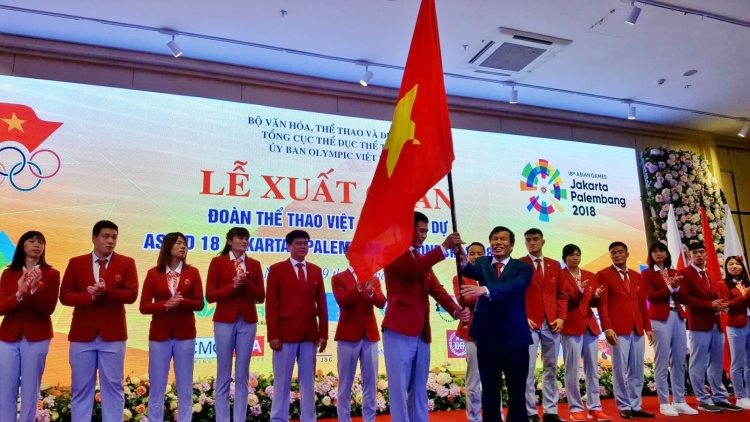 Lễ xuất quân Đoàn thể thao Việt Nam tham dự ASIAD 2018 (Thời sự đêm 9/8/2018)