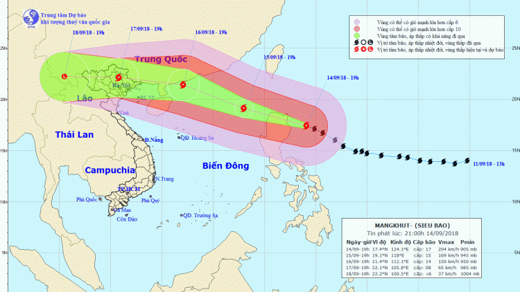 Siêu bão Mangkhut đang mạnh dần lên và sắp đi vào biển Đông (Thời sự đêm 14/9/2018)