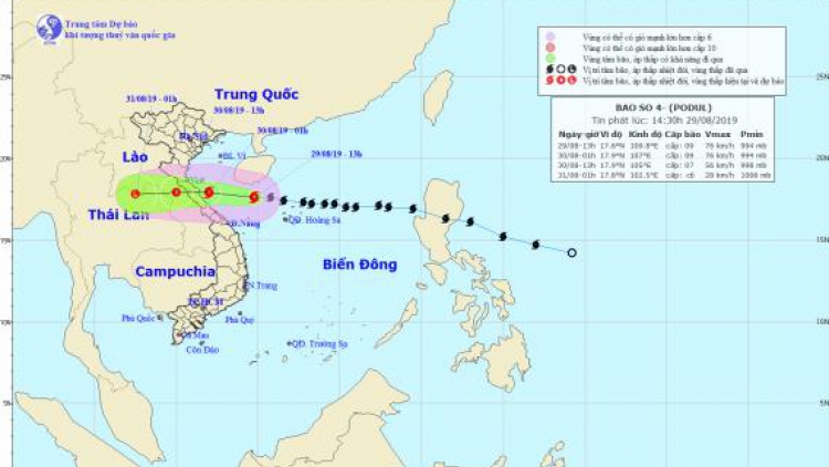 THỜI SỰ 18H CHIỀU 29/8/2019: Bão số 4 còn cách các tỉnh miền Trung khoảng 300km về phía Đông.