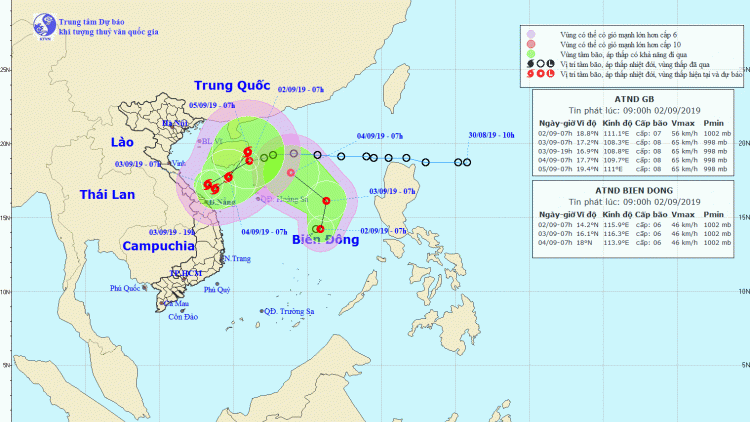 THỜI SỰ 12H TRƯA 2/9/2019: Áp thấp nhiệt đới trên biển Đông: Kịp thời dự báo để chủ động ứng phó.