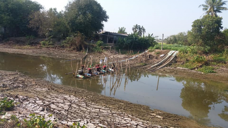 Tiền Giang: Đưa nước mặn vào kênh trục để giảm ô nhiễm môi trường tại Thị xã Gò Công (30/3/2020)