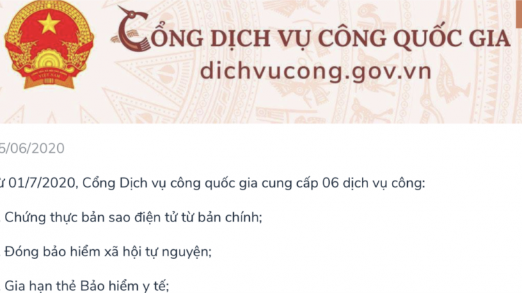 Bắt đầu từ ngày 1/7 triển khai chứng thực bản sao điện tử trên Cổng Dịch vụ công Quốc gia (30/6/2020)