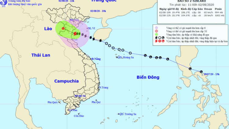 Bão số 2 làm 2 người chết, 2 người bị thương (3/8/2020)
