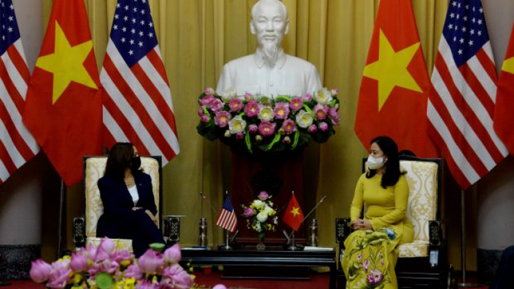 Phó CT nước Võ Thị Ánh Xuân tiếp Phó Tổng thống Hoa Kỳ Kamala Harris (25/8/2021)