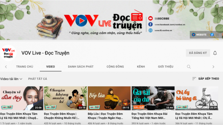 Kênh VOV Live – Đọc truyện đạt nút bạc YouTube với hơn 100 nghìn lượt theo dõi (04/09/2021)