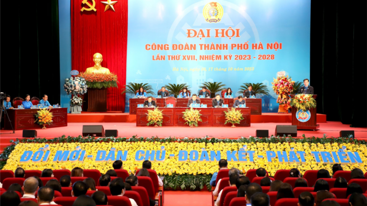 Khai mạc Đại hội Công đoàn thành phố Hà Nội lần thứ XVII (16/10/2023)