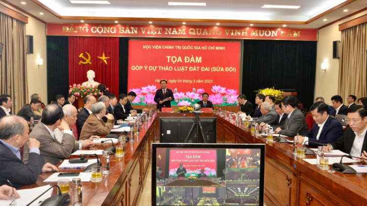 Chủ tịch Quốc hội Vương Đình Huệ dự Tọa đàm góp ý dự thảo Luật đất đai (sửa đổi) (4/3/2023)