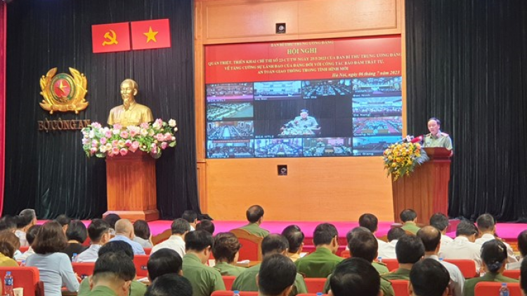 Ban Bí thư tổ chức Hội nghị quán triệt, triển khai Chỉ thị số 23 về đảm bảo trật tự ATGT (6/7/2023)