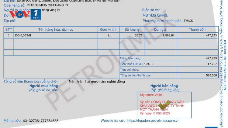 Từ 01/6/2025, Petrolimex sẽ áp dụng quy trình phát hành hóa đơn điện tử bán xăng dầu trên toàn quốc