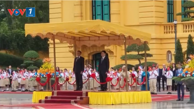 Lễ đón Tổng thống Pháp Emmanuel Macron thăm cấp Nhà nước tới Việt Nam