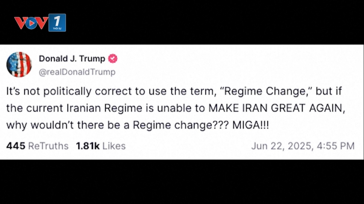 Tổng thống Trump úp mở khả năng thay đổi chế độ ở Iran