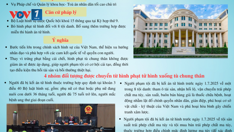 Dự thảo quy định về chuyển hình phạt tử hình thành tù chung thân