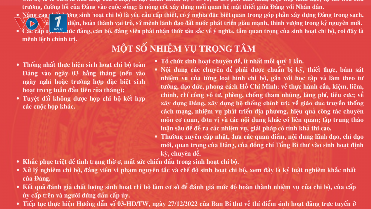 Tiếp tục đổi mới và nâng cao chất lượng sinh hoạt chi bộ trong giai đoạn mới