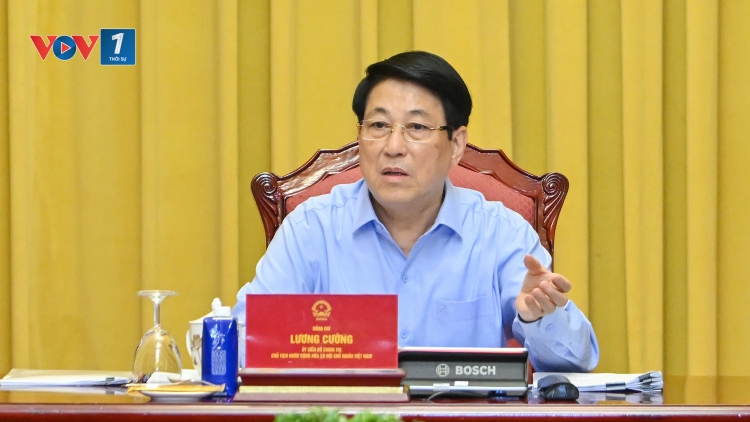 Chủ tịch nước Lương Cường làm việc với các cơ quan về công tác chuẩn bị cho Lễ mở ký Công ước Hà Nội
