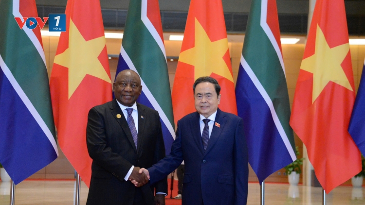 Chủ tịch Quốc hội Trần Thanh Mẫn hội kiến Tổng thống Nam Phi Ciryl Ramaphosa